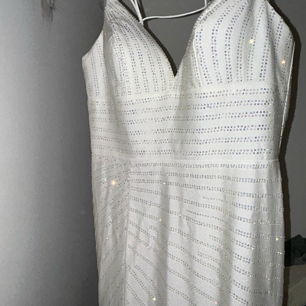 Elegant White Sequin Dress